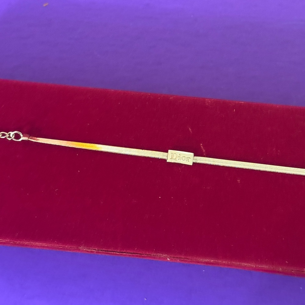 Dior Silver Tone Bracelet Dior Logo Beautiful - Picture 11 of 13